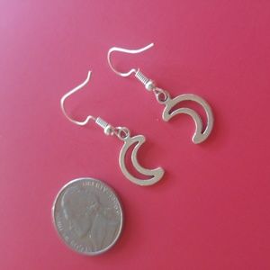 Sterling Silver 925 Dangle Earrings - Moon Charm